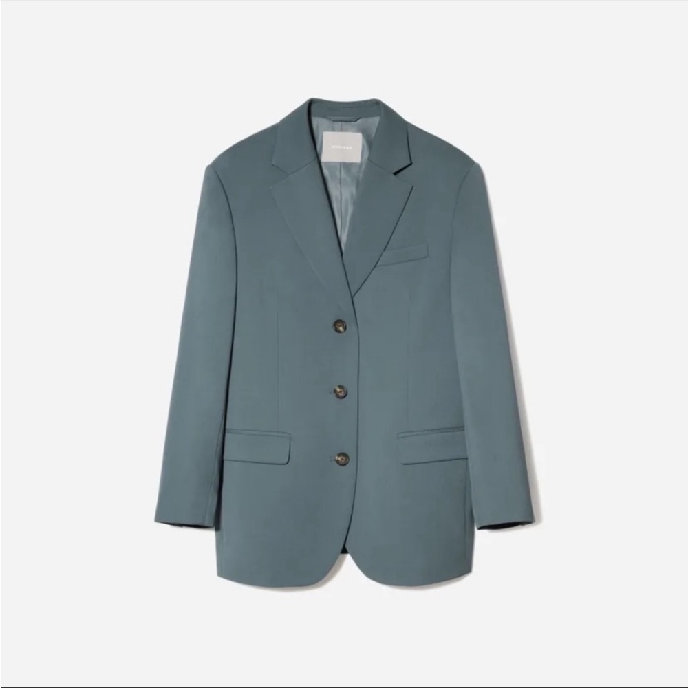 NWT Everlane The ’80s Italian Wool Blazer sz 10 dusty blue